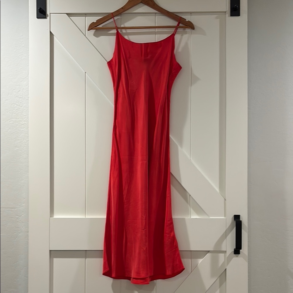 Jcrew 0P Coral Red Slip Dress